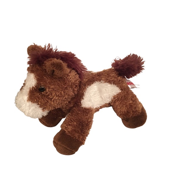 AURORA Brown and White Plush Horse Mini Flopsie 7” - Picture 1 of 10